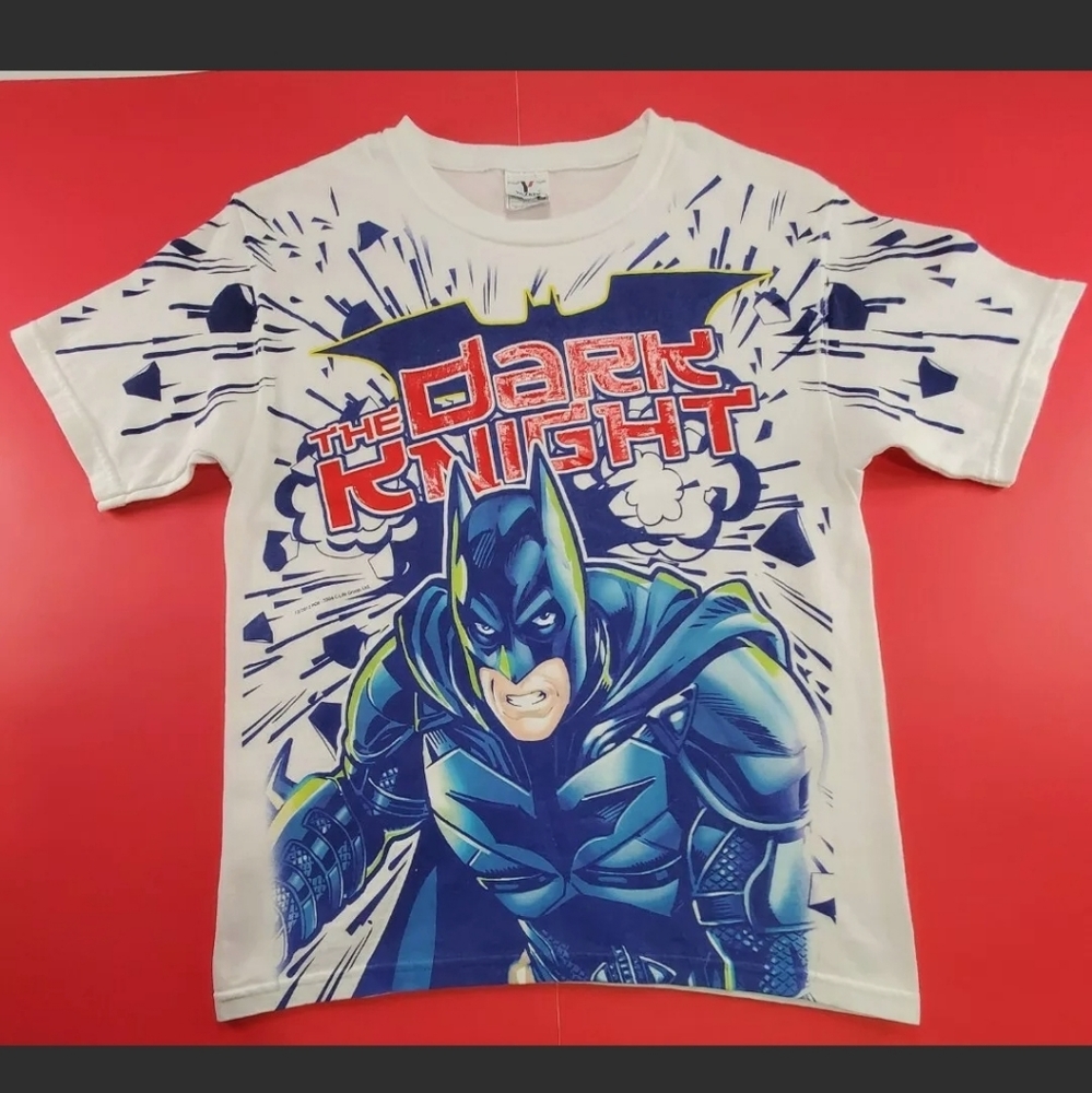 The Dark Knight white youth t shirt YASBEK Heavy w